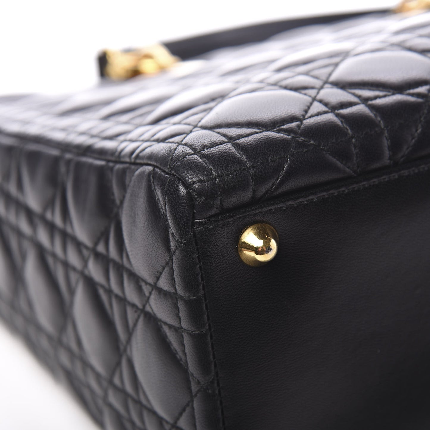 Lambskin Cannage Large Lady Dior Black