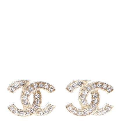 Chanel Crystal CC Earrings Gold 1 of 5