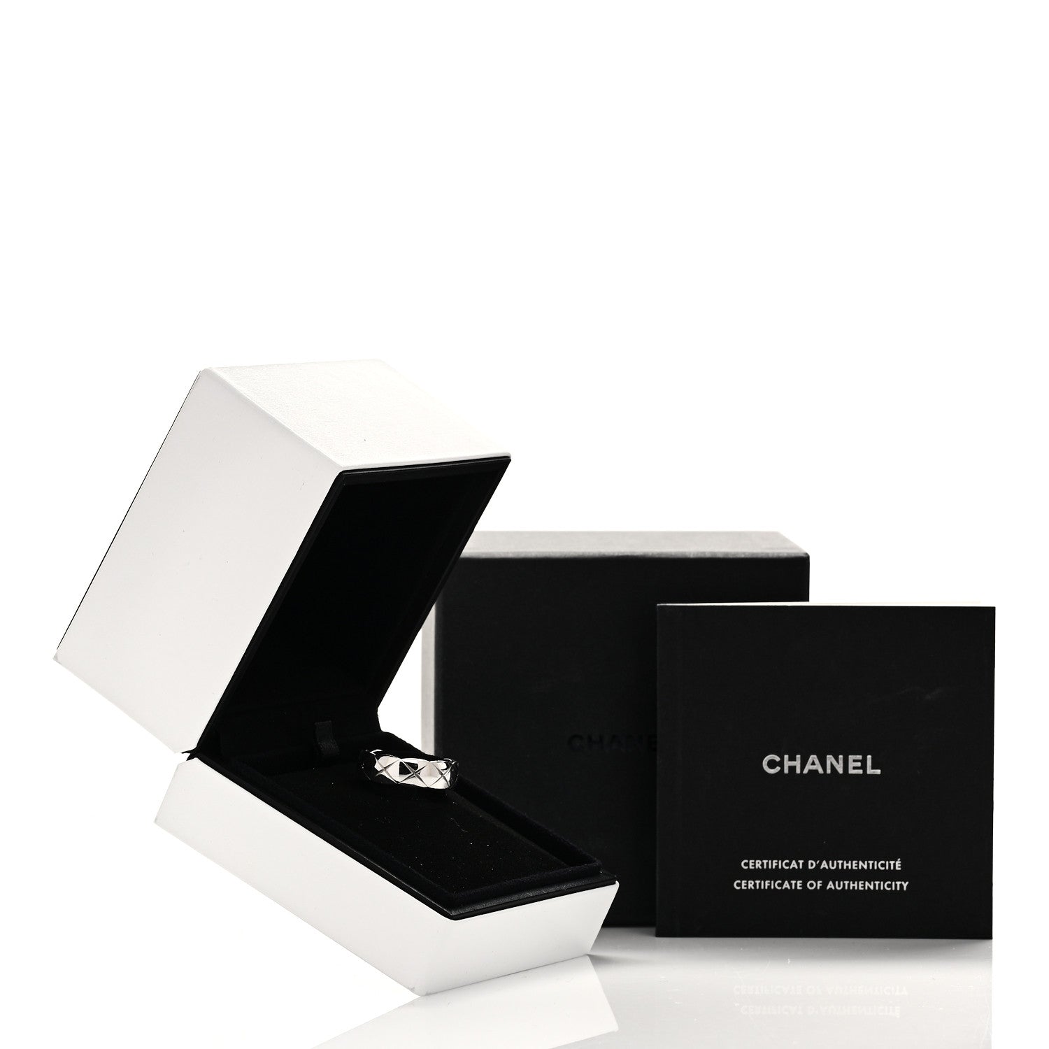 Chanel 18K White Gold Small Coco Crush Ring 62 10 6 of 6