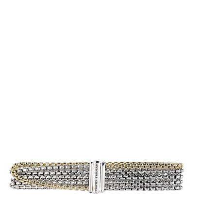 David Yurman Sterling Silver 18K Yellow Gold Six-Row Box Chain Bracelet 2 of 3
