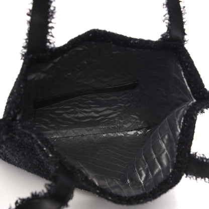 Chanel Tweed Resin Strass Shopping In Fabrics Tote Black 5 of 9