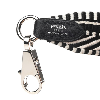 Hermes Toile Swift 25mm Sangle Cavale Shoulder Strap Black Ecru 3 of 5
