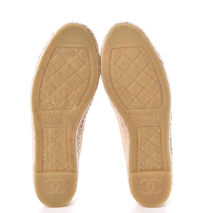 Chanel Lambskin CC Espadrilles 35 Beige Black 5 of 10