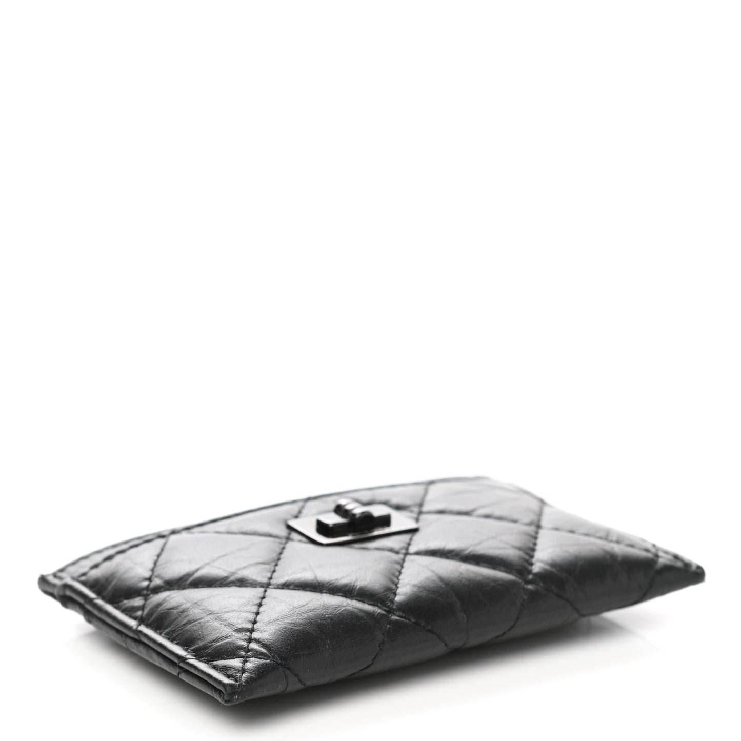 Aged Calfskin Quilted Reissue Card Holder So Black
