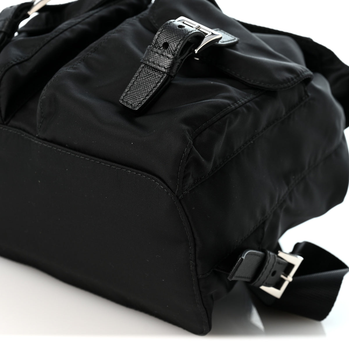 Re-Nylon Vela Saffiano Small Backpack Black