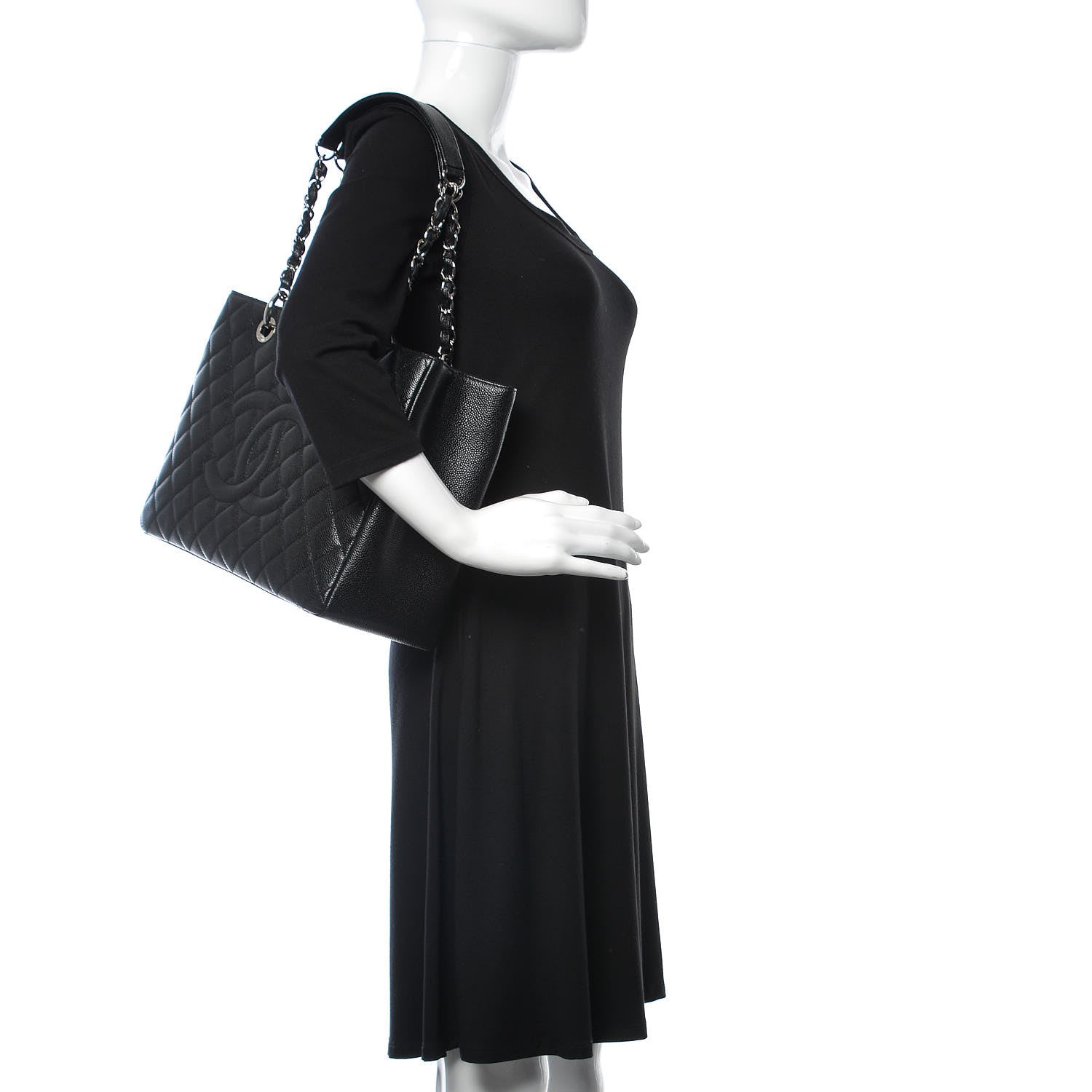 Chanel Caviar Quilted Grand Shopping Tote GST Black 2 of 9