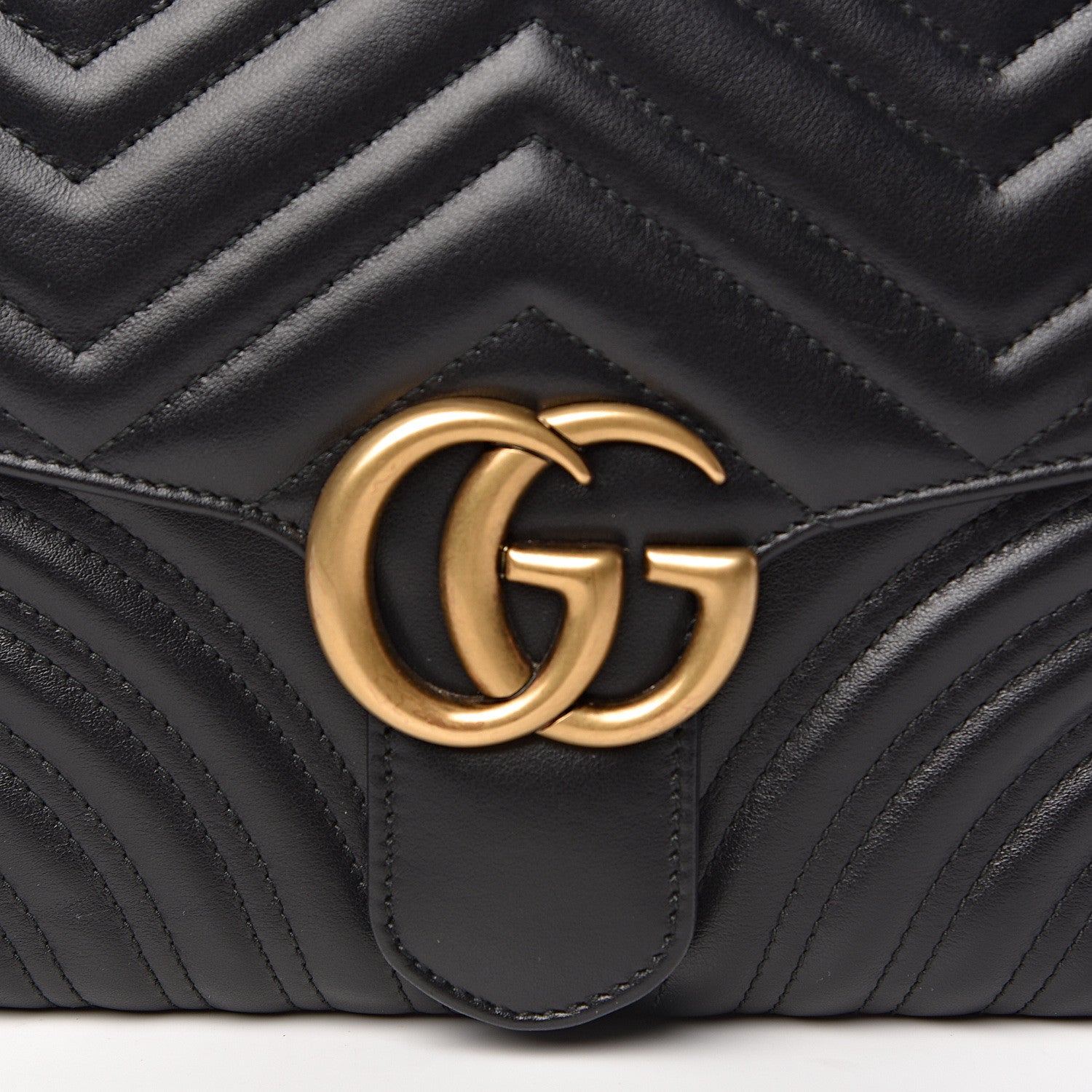 Gucci Calfskin Matelasse Sylvie Web Small GG Marmont Top Handle Shoulder Bag Black 10 of 10