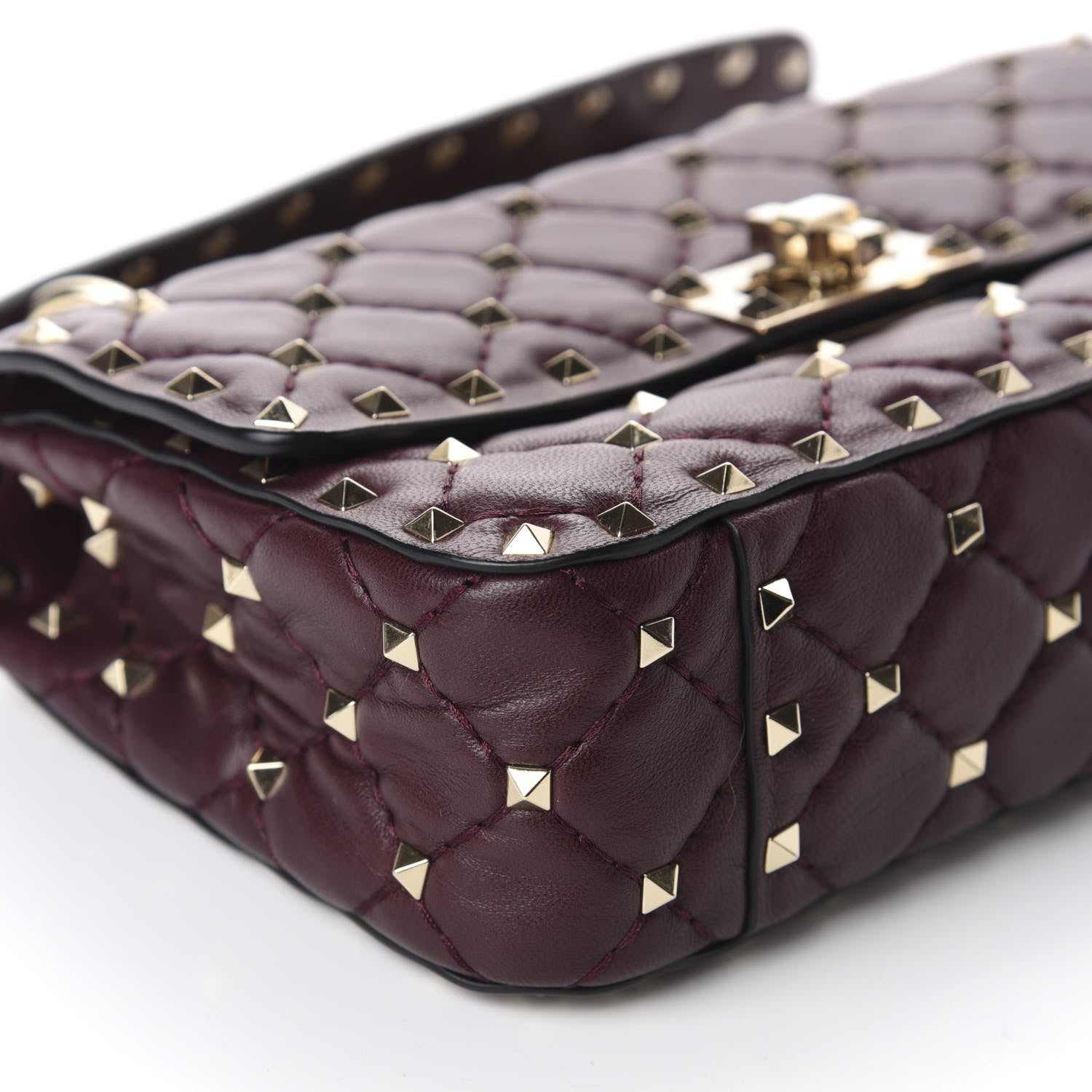 Valentino Garavani Lambskin Small Rockstud Spike Shoulder Bag Rubin 6 of 10