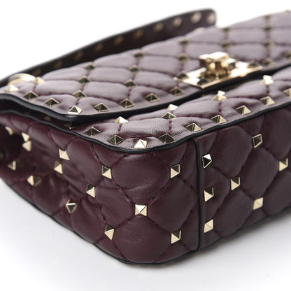 Valentino Garavani Lambskin Small Rockstud Spike Shoulder Bag Rubin 6 of 10