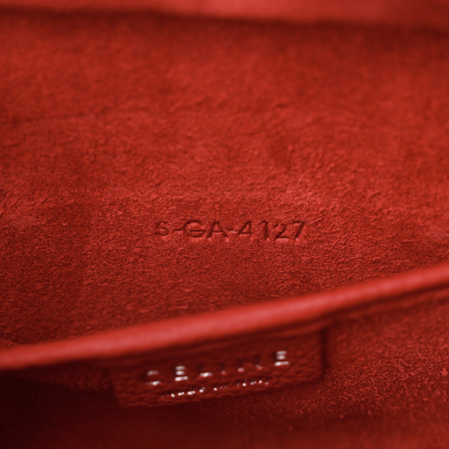 Drummed Calfskin Nano Luggage Pop Red