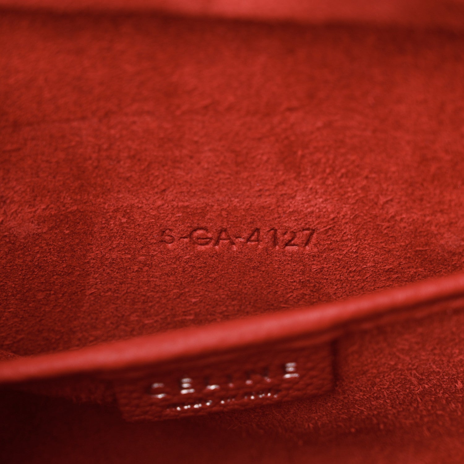 Celine Drummed Calfskin Nano Luggage Pop Red 6 of 10