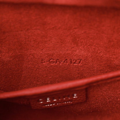 Celine Drummed Calfskin Nano Luggage Pop Red 6 of 10
