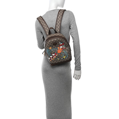 Gucci X DISNEY GG Supreme Monogram Donald Duck Small Interlocking G Dome Backpack Beige Multicolor New Acero 2 of 11