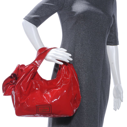 Valentino Garavani Patent Lacca Medium Nuage Hobo Rosso Valentino 2 of 7