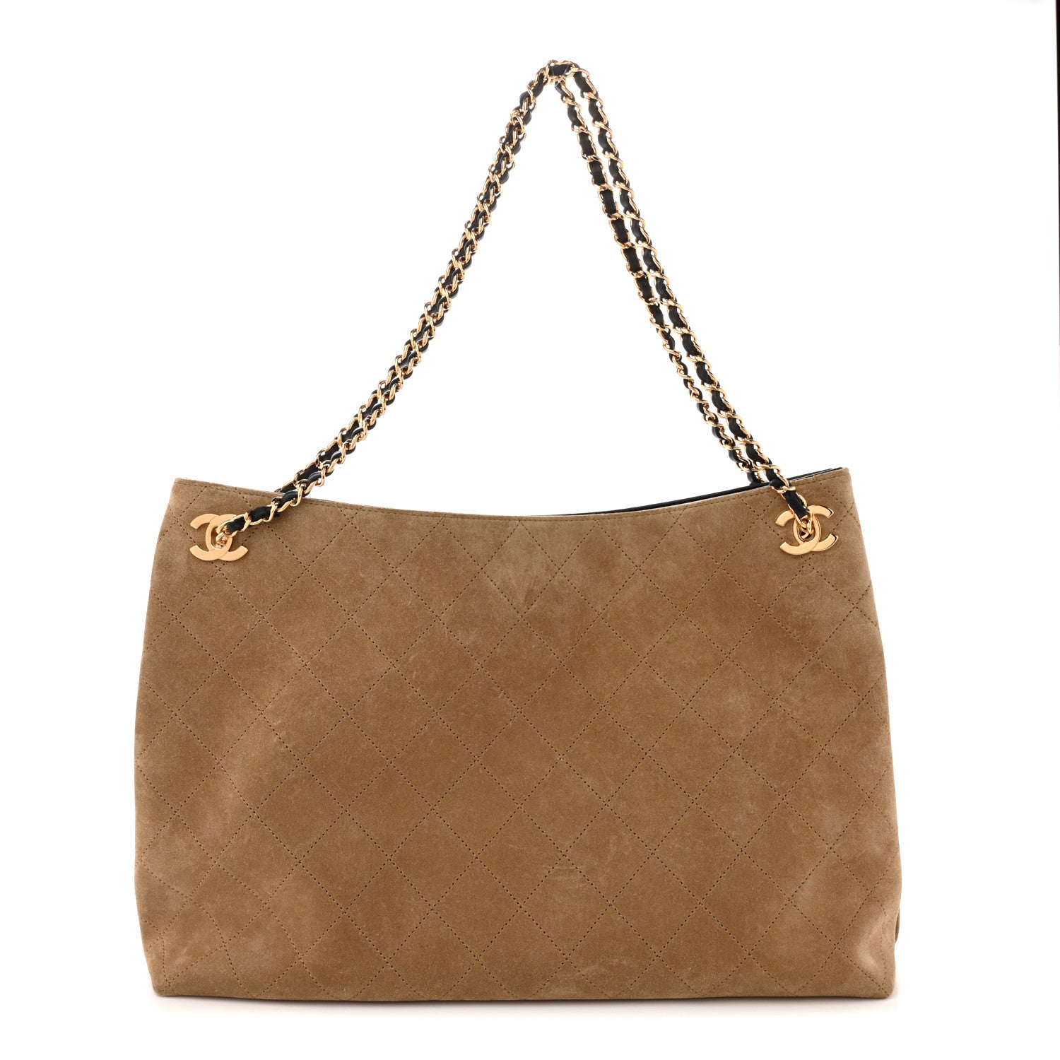 Chanel Suede Quilted Eyes On You Large Shopping Bag Beige 1 of 10