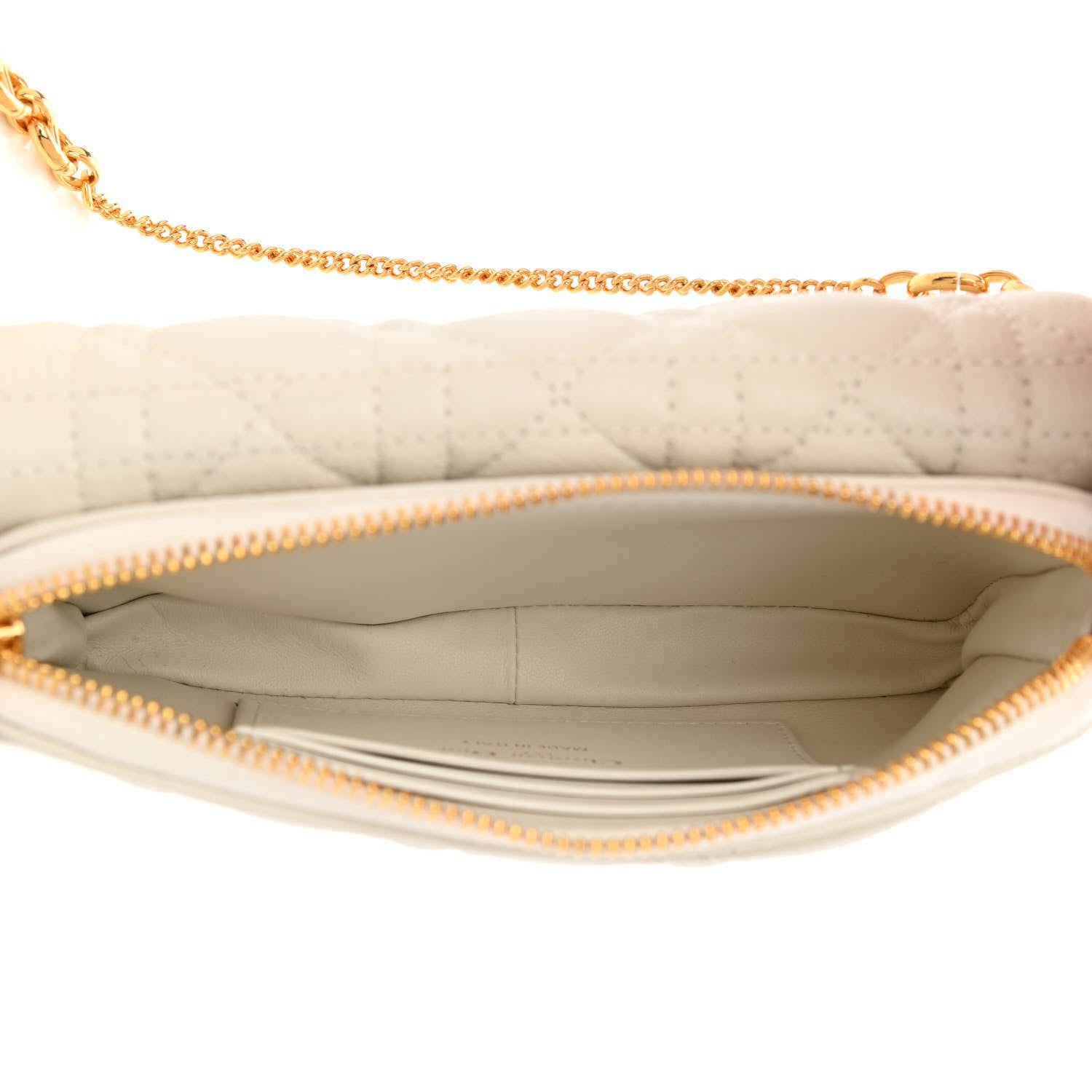 Christian Dior Supple Calfskin Cannage Caro Pouch with Chain Latte 5 of 9