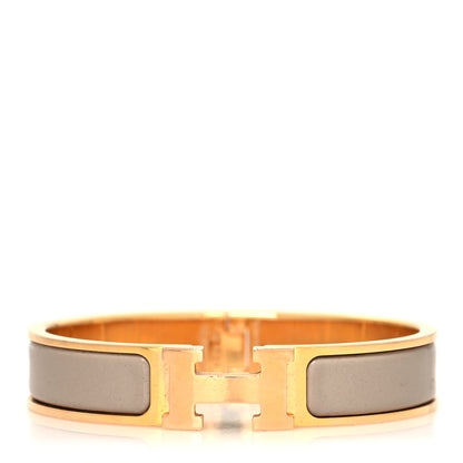 Hermes Enamel Narrow Clic Clac H Bracelet GM Marron Glace 1 of 5