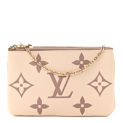 Louis Vuitton Empreinte Monogram Giant Double Zip Pochette Creme Bois de Rose 1 of 11