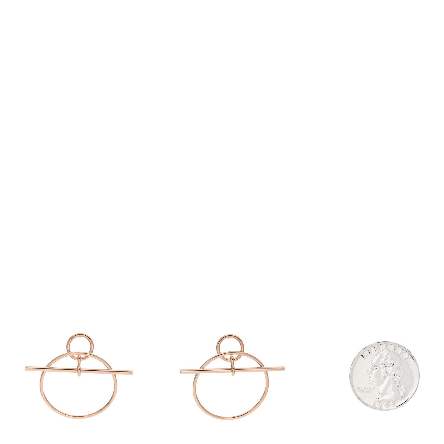 Hermes 18K Rose Gold PM Loop Earrings 2 of 5