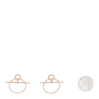 Hermes 18K Rose Gold PM Loop Earrings 2 of 5