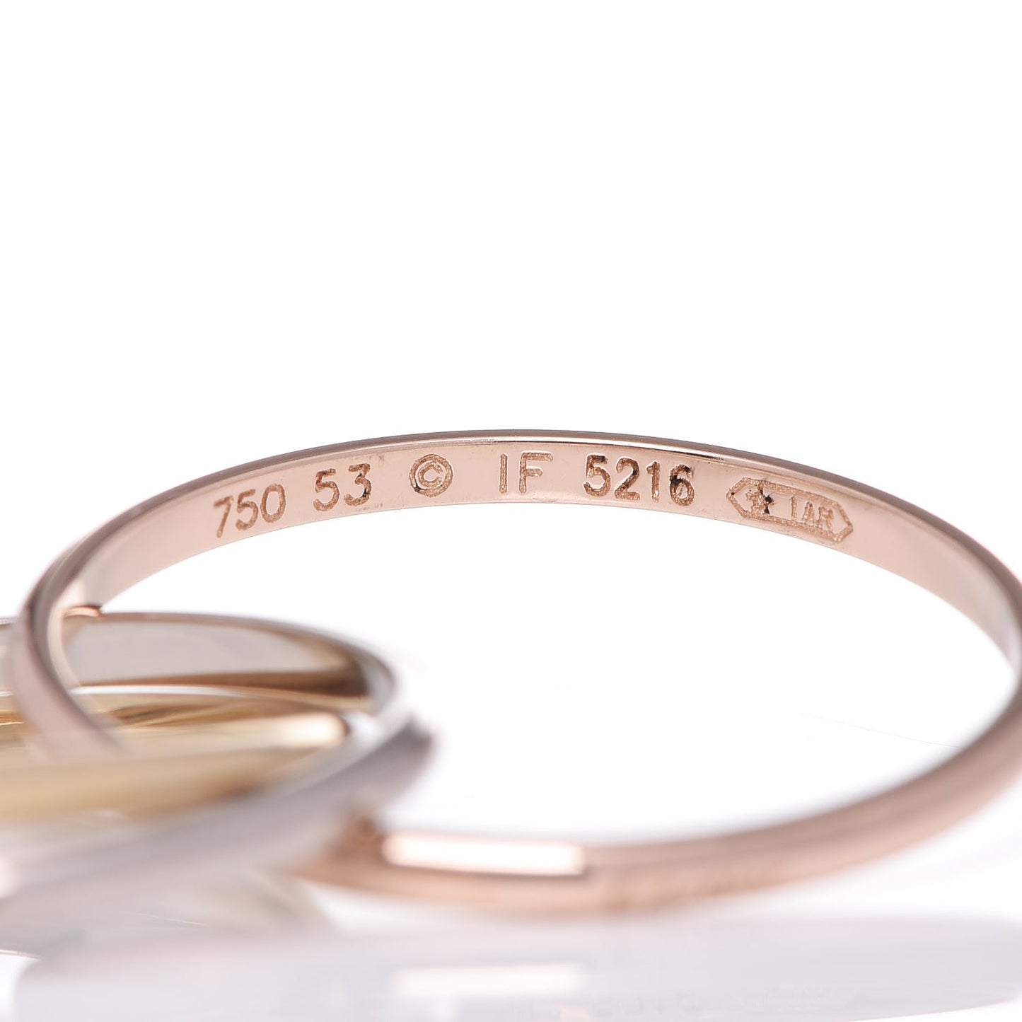 18K Pink Yellow White Gold Extra Small Trinity Ring 53 6.25