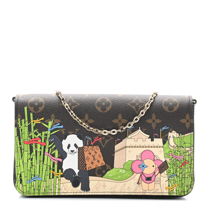 Louis Vuitton Monogram 2021 Christmas Animation China Wall Pochette Felicie Chain Wallet Myosotis Blue 1 of 7
