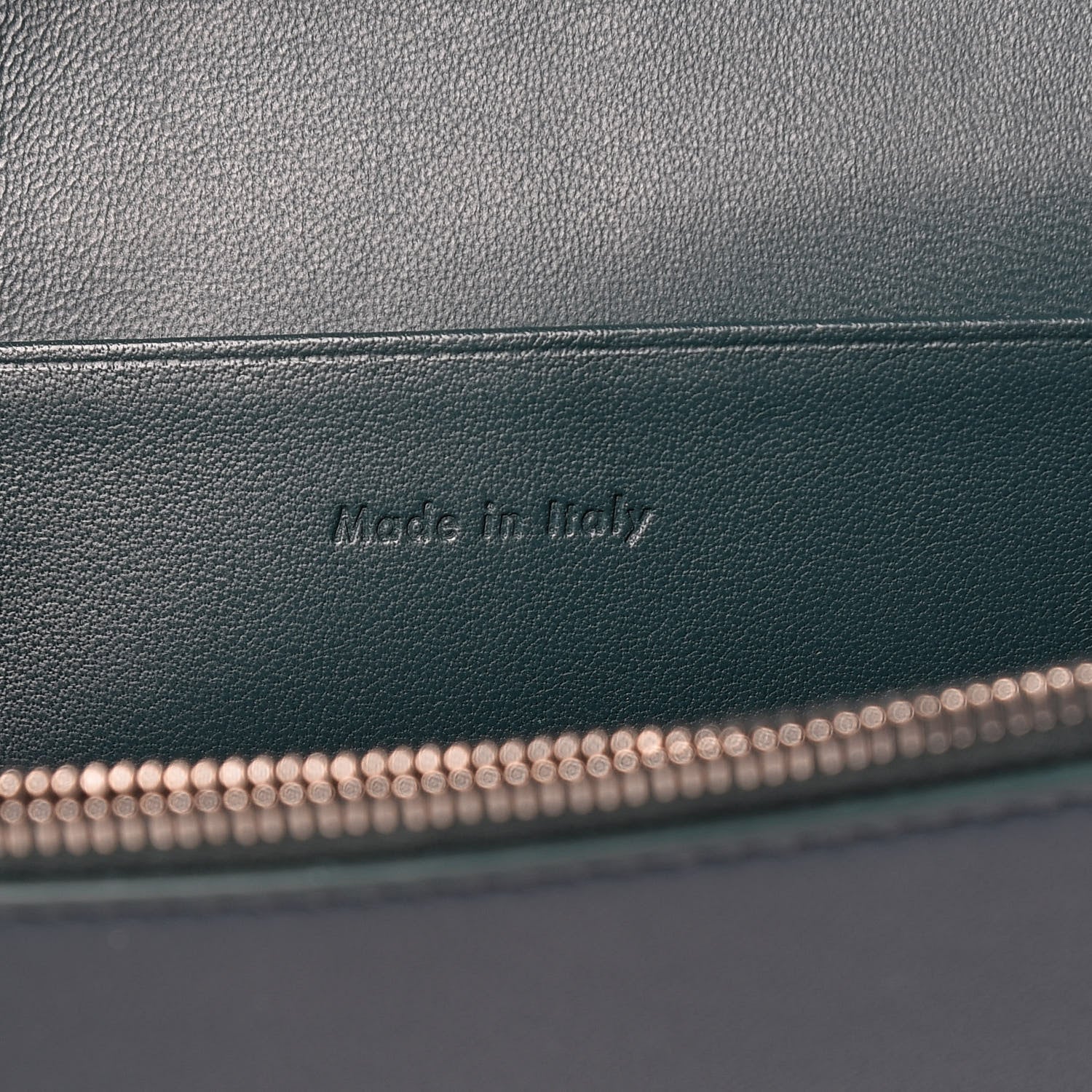 Celine Smooth Lambskin Frame Evening Chain Clutch Mineral Dark Green 7 of 15