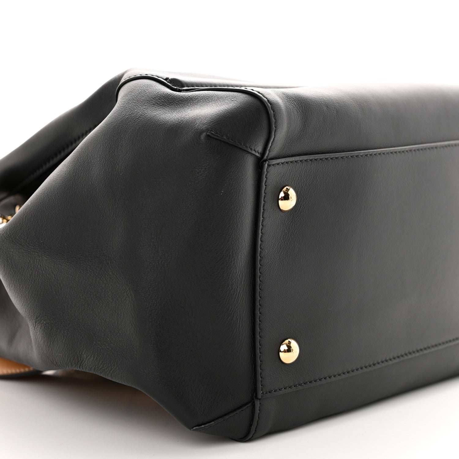 Fendi Vitello Grace King Karligraphy Chain Bucket Bag Black Bisquit 8 of 13