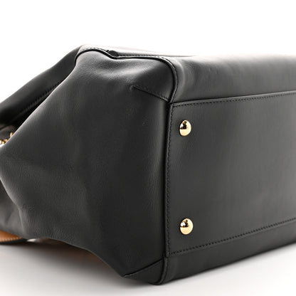 Fendi Vitello Grace King Karligraphy Chain Bucket Bag Black Bisquit 8 of 13