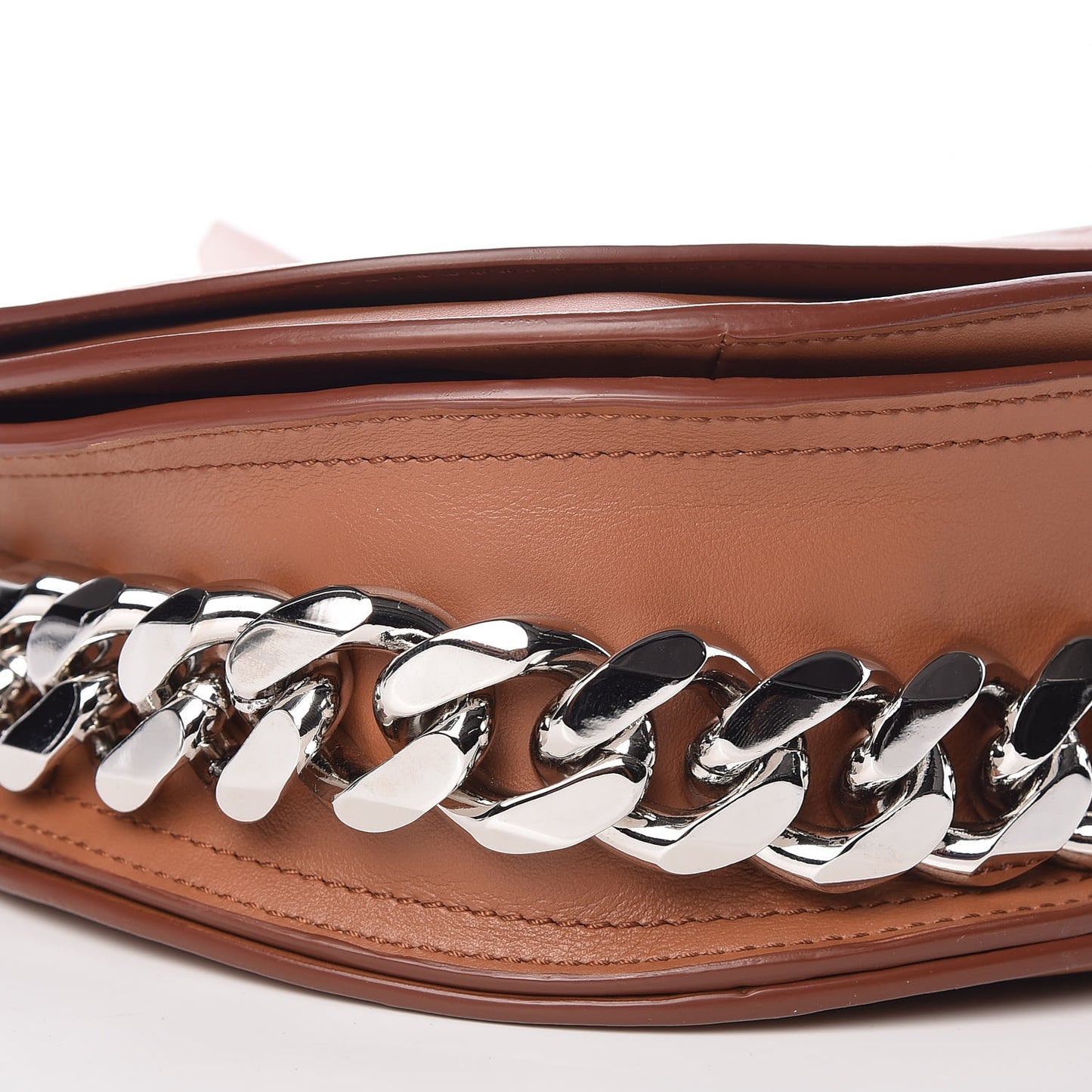Calfskin Infinity Saddle Bag Cognac