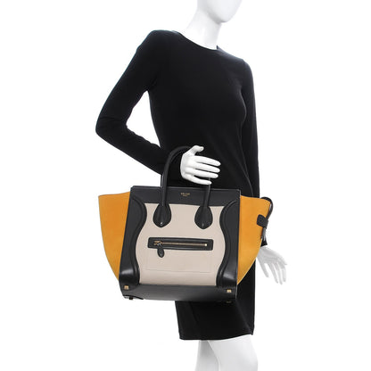Celine Baby Grained Calfskin Nubuck Mini Luggage Daffodil 2 of 14