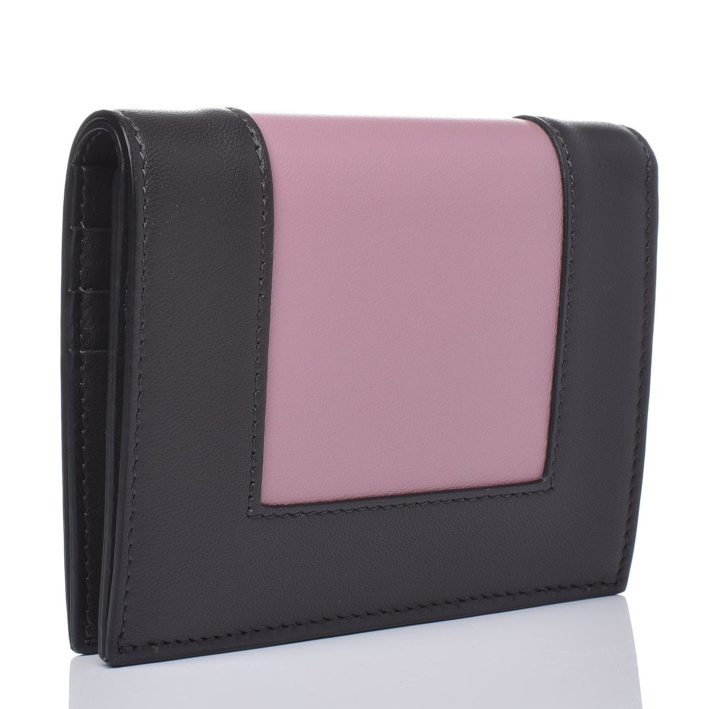 Smooth Lambskin Small Frame Multifunction Wallet Liquorice Antique Rose