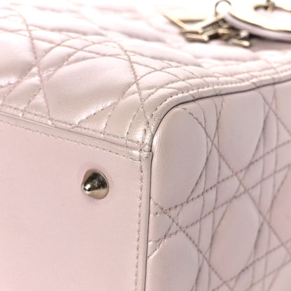 Christian Dior Pearly Lambskin Cannage Medium Lady Dior Lotus 8 of 15