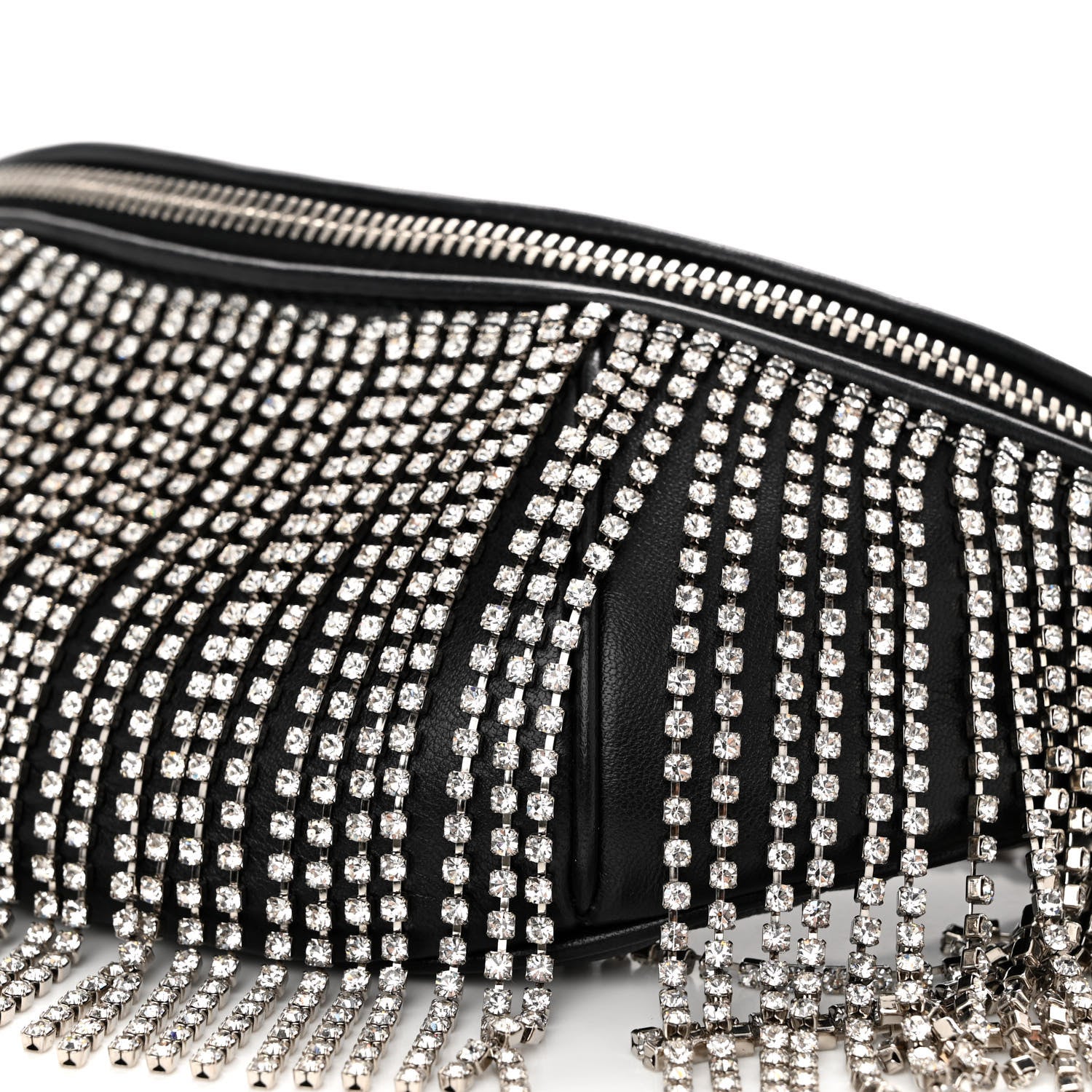 Miu Miu Nappa Crystal Fringe Belt Bag Black 9 of 10