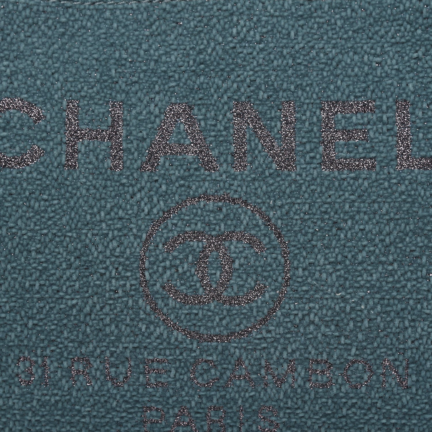 Chanel Lurex Boucle Small Deauville Tote Turquoise 9 of 9