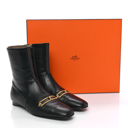 Hermes Goatskin Dora Ankle Boots 36 Black 9 of 9