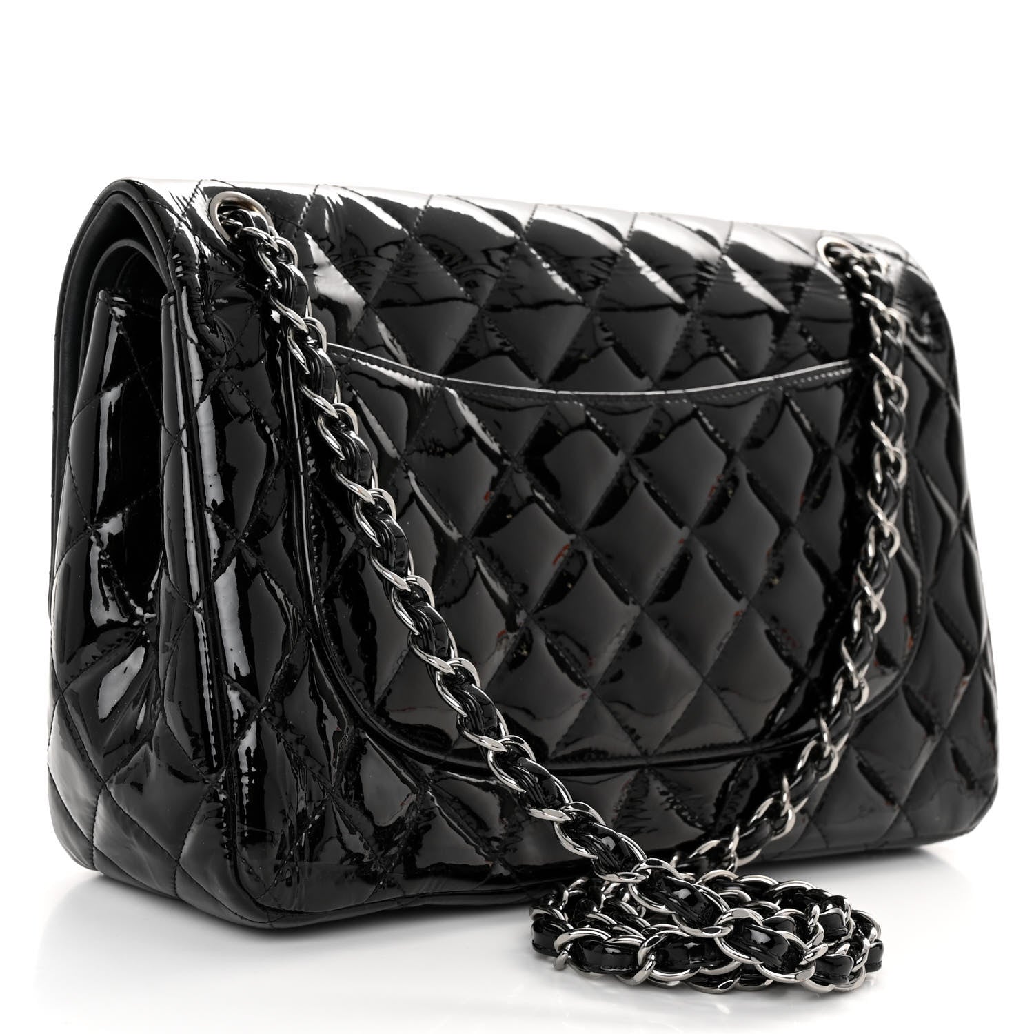 Chanel Patent Quilted Jumbo Double Flap Black 3 of 11