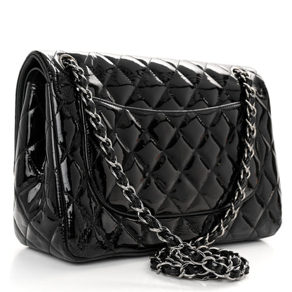 Chanel Patent Quilted Jumbo Double Flap Black 3 of 11