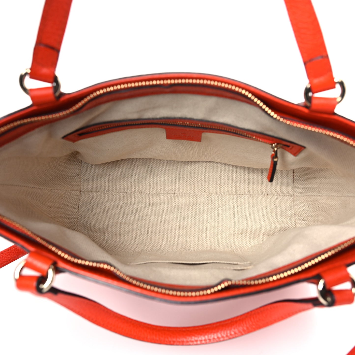 Pebbled Calfskin Small Soho Top Handle Bag Sun Orange