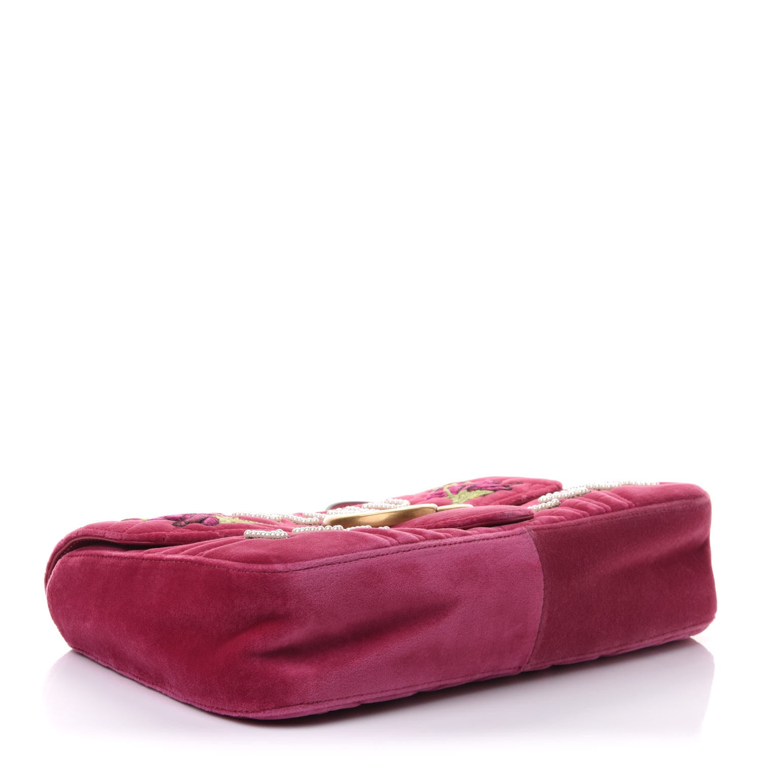 Gucci Velvet Matelasse Blind for Love Embroidered Medium GG Marmont Shoulder Bag Light Raspberry Rose Multicolor 4 of 11