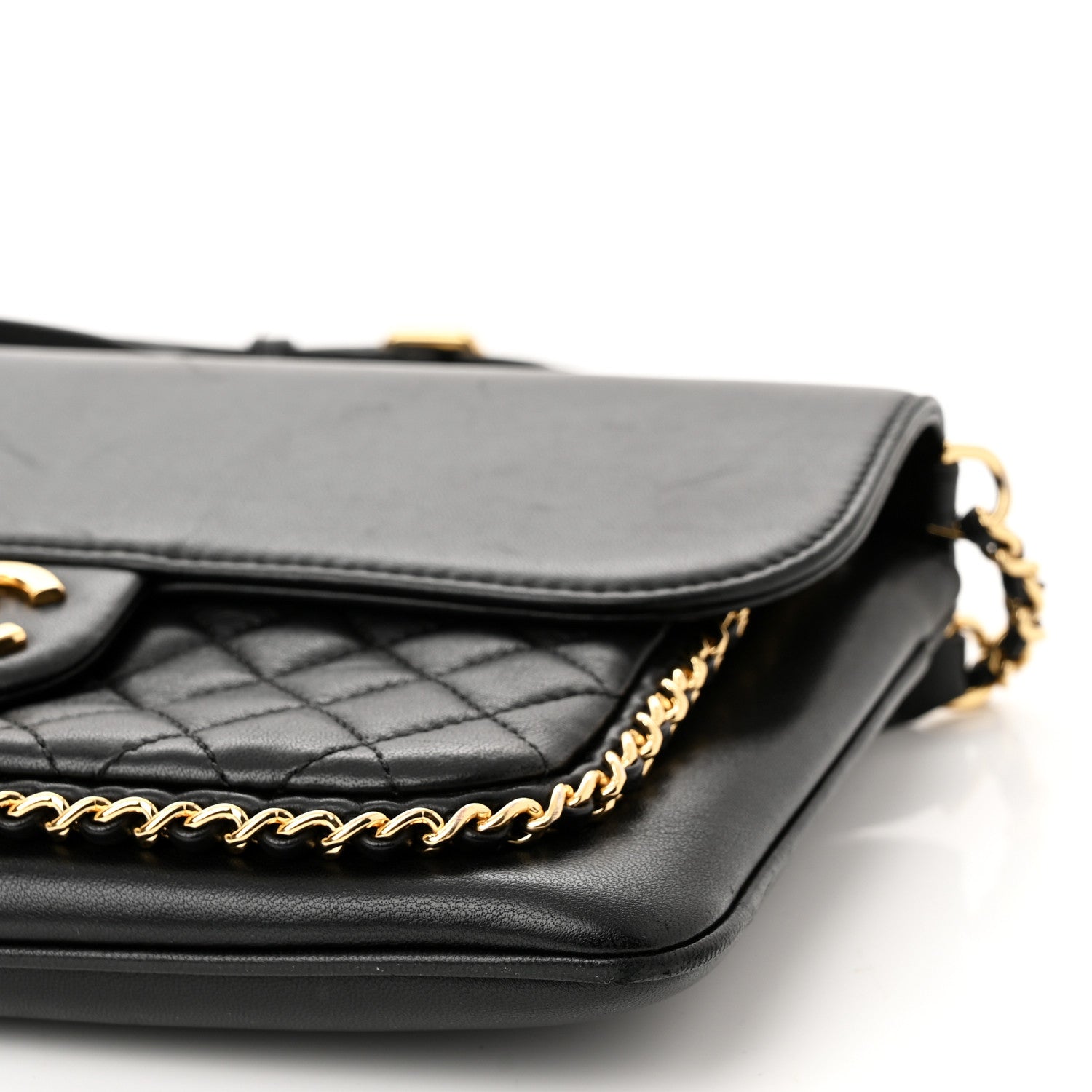 Chanel Lambskin Quilted Large CC Unchained Crossbody Black 10 of 12