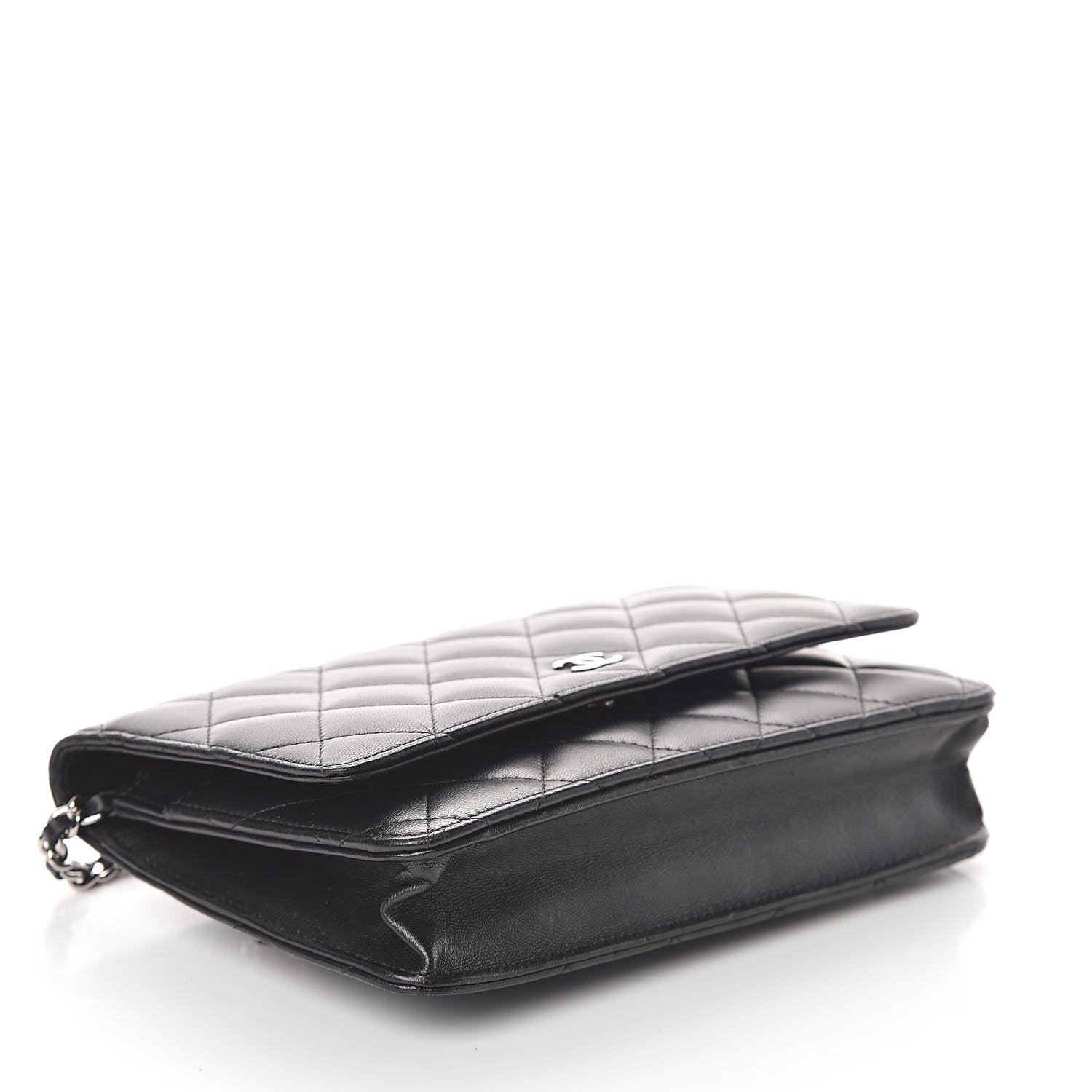Chanel Lambskin Quilted Wallet On Chain WOC Black 4 of 10