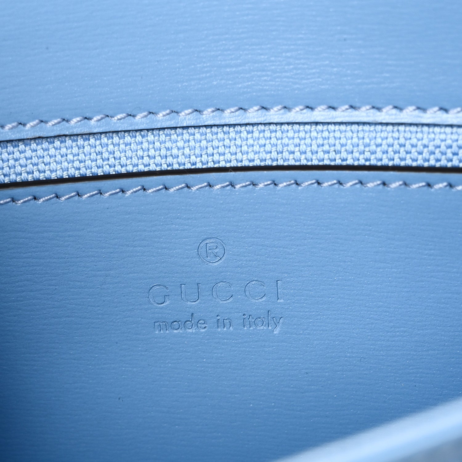 Gucci GG Monogram Scratch Lux Calfskin Mini Luce Shoulder Bag Blue 6 of 10