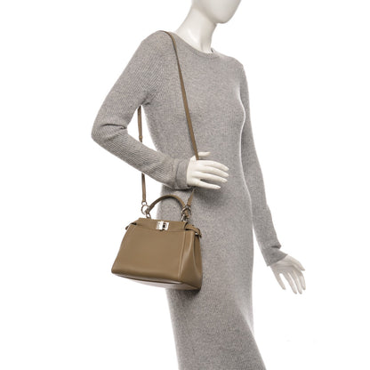Fendi Nappa Mini Peekaboo Iconic Satchel Tortora 2 of 7