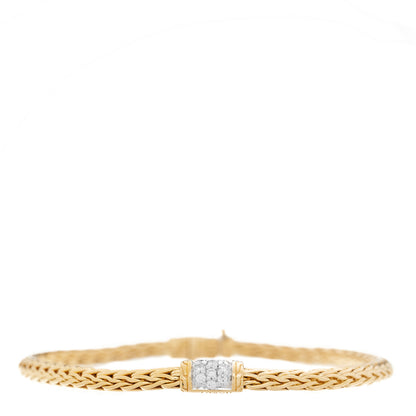 John Hardy 18K Yellow Gold Diamond 3.5mm Classic Chain Bracelet 1 of 4