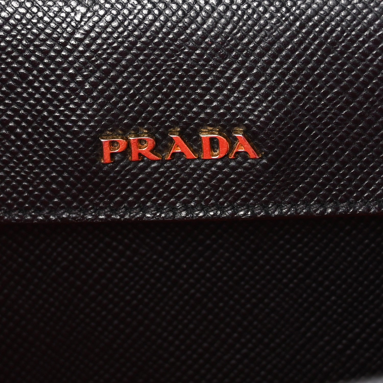 Prada Saffiano Cuir Large Double Bag Black Fuoco 6 of 9