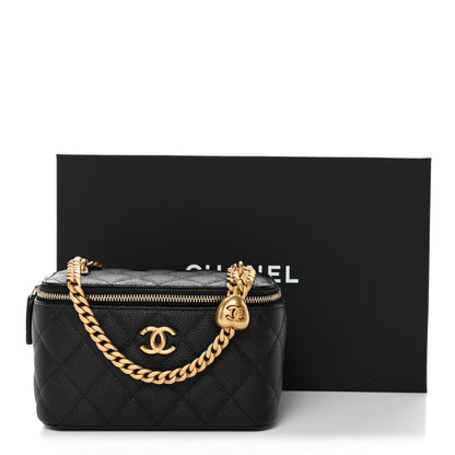 Chanel Caviar Quilted Sweetheart Vanity Case Black 12 of 12