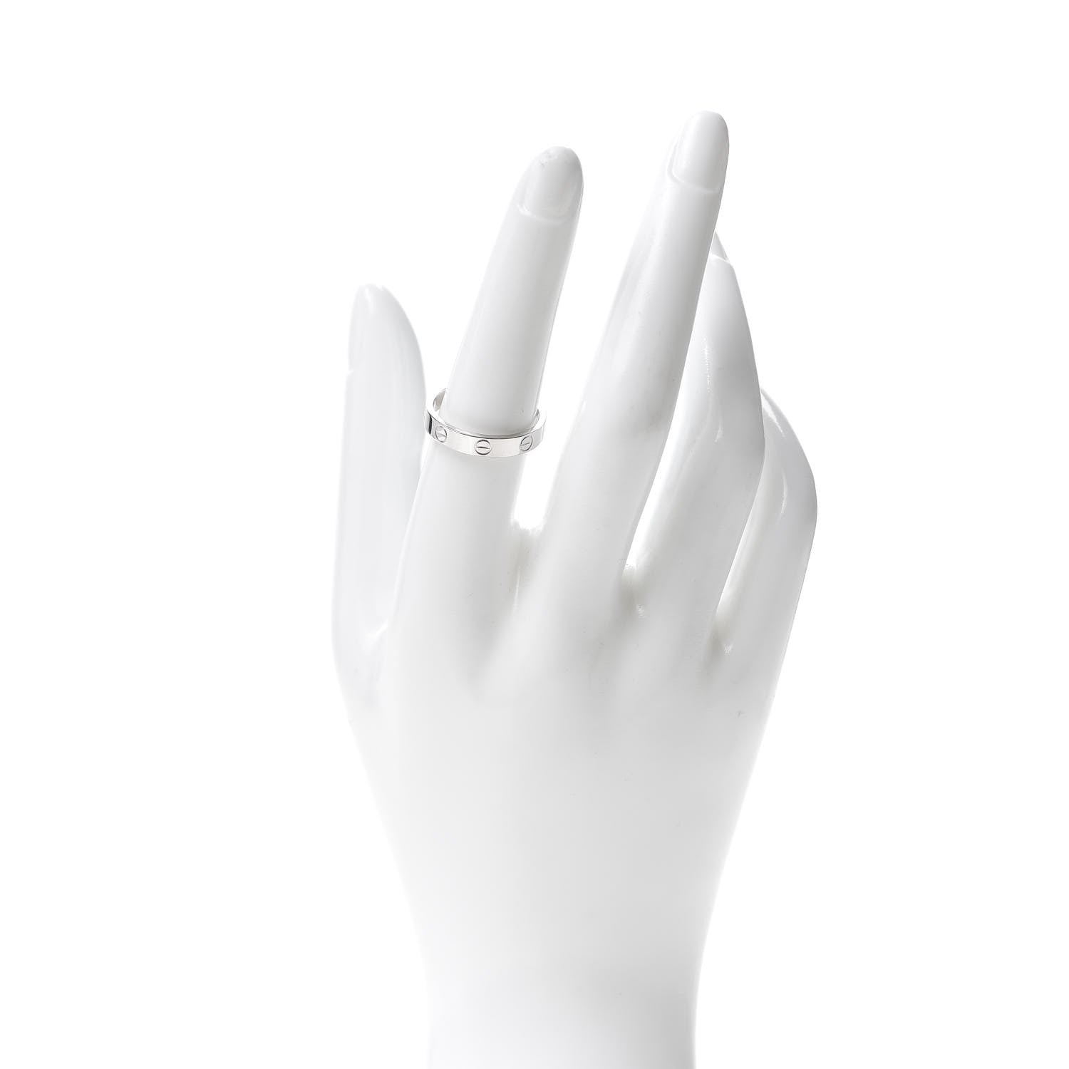 Cartier 18K White Gold 3.5mm LOVE Wedding Band Ring 55 7.25 2 of 4