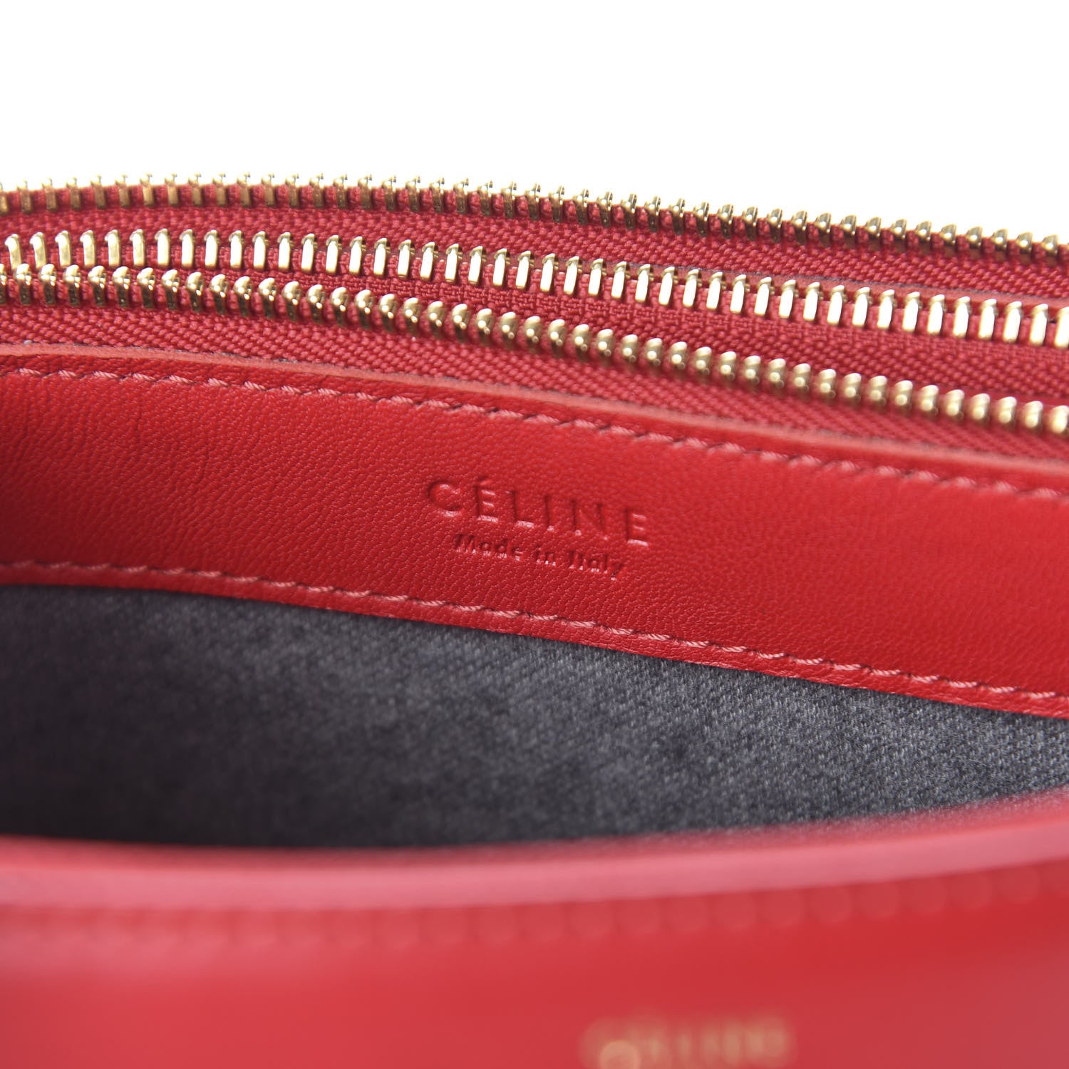 Celine Lambskin Large Trio Crossbody Bag Red 8 of 9