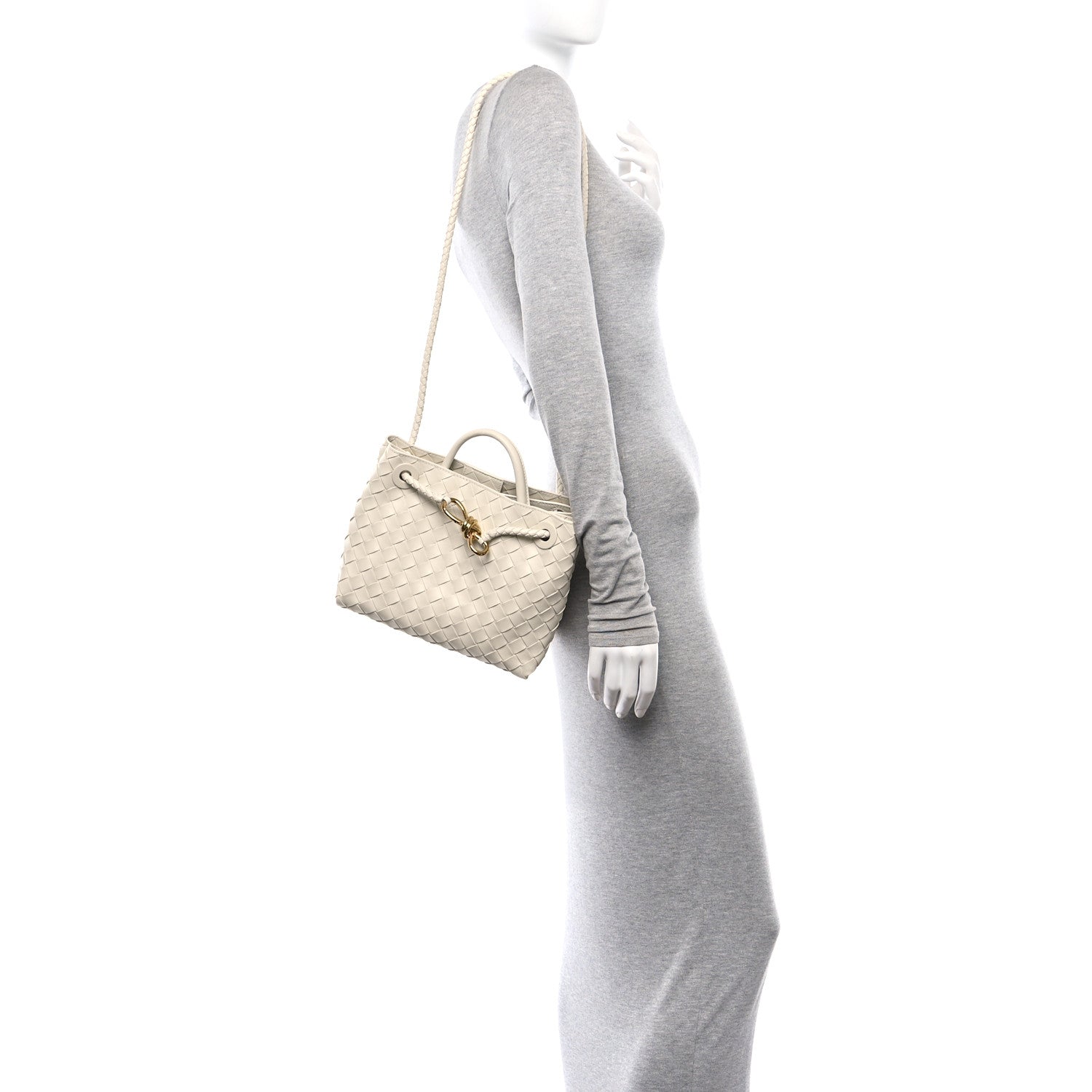 Bottega Veneta Nappa Intrecciato Small Andiamo Shoulder Bag Sea Salt 2 of 10